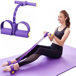 Generico Nuovo Due in uno Fascia di Resistenza a Pedale, Corda Elastica con 4/6 Tubi, Corda Elastica di Trazione Multifunzione, Elastico con Pedali, Allenatore Addominali per Vita/Gambe/Dimagrante/Allenamento