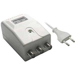 Metronic 414041 Alimentatore per Amplificatori d'Antenna con 2 Uscite TV, Bianco