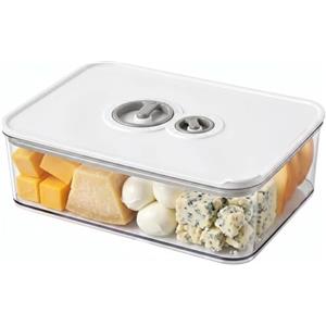 Dexpally Porta Formaggio da Frigorifero 1250ML, Contenitore Formaggio per Frigo con Indicatore di Data - Contenitore Impilabile per Frigo, Trasparente e Senza BPA.