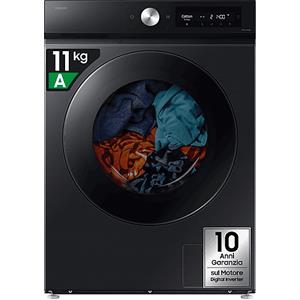 SAMSUNG WD11DB7B85GBU3 LAVASCIUGA, Caricamento frontale, capacità lavaggio 11 kg, asciugatura 6 25 programmi, Profondità 60 cm, Giri 1400 rpm, Nero, Classe D