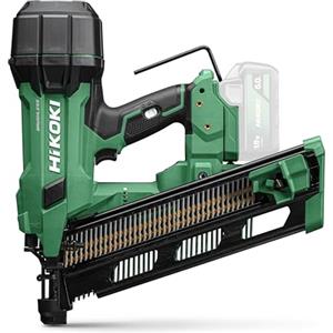 HiKOKI NR1890DRAW9Z Chiodatrice a Strisce 21°, 18V Brushless per Chiodi 90 | Senza batteria e caricabatteria, include valigetta e occhiali, sistema a molla d'aria, regolazione profondità, LED