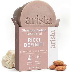 Arista ayurveda Arista Shampoo Solido per Capelli Ricci | Senza Solfati Siliconi Parabeni | All'Olio di Mandorle Dolci, Polvere di Reetha e Burro di Karitè | Idratante e Vegano