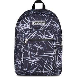 Seven Zaino Scuola FREETHINK, Doppio Scomparto, Nero, 34 L, Scomparto porta pc ablet, Tasche multifunzione, Tasca laterale porta borraccia, Scuola media e superiore, Bambini, Ragazzi