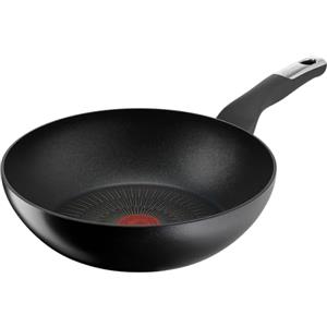 Lagostina Intensive Pro, Wok Antiaderente 28 cm, Rivestimento Titanio Antigraffio, Cottura Rapida e Uniforme, Tecnologia Thermo-Signal, Wok Adatto a Tutte le Fonti di Calore Inclusa Induzione