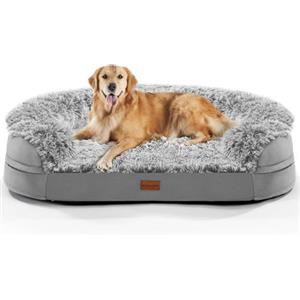 Gimars 9,5 cm L Cuccia Cane Interno Otopedica per Cani di Taglia Grande, 28D Guscio d'Uovo Memory Foam Cuccia Divano per Cuccioli Anziani con Fodera Impermeabile,Sfoderabile Lavabile, Semicircolare