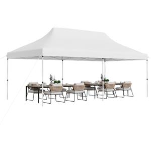 RELAX4LIFE Gazebo Pieghevole Pop-Up 3x6M con Altezza Regolabile, UV50+, 12 Picchetti, 6 Corde/Sacchi di Sabbia, Resistente per Feste e, Matrimoni,Giardino