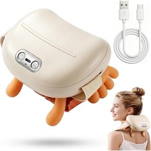 Qilnyeh Massaggiatore cervicale con 3 Livelli di Intensità e 2 di Calore, Massaggiatore cervicale collo spalle e schiena senza fili, Batteria ricaricabile da 1800 mAh, Regalo per Uomo Donna