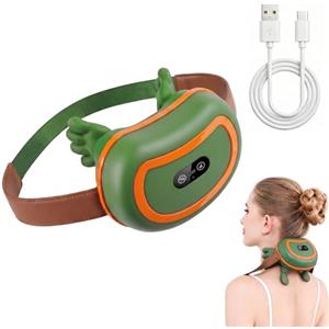 Qilnyeh Massaggiatore per collo 4D senza fili, collo e cervicale, Cuscino Massaggiante Schiena Portatile USB, 3 livelli di massaggio, regali per famiglia e amici