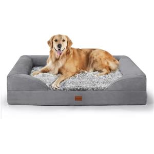 Gimars 9,5 cm XL Cuccia Cane Interno Otopedica per Cani di Taglia Grande, 28D Guscio d'Uovo Memory Foam Cuccia Divano per Cuccioli Anziani con Fodera Impermeabile,Sfoderabile Lavabile, Quadrato