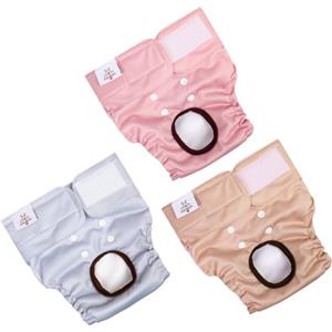 CuteBone - Pannolini per cani femmina, lavabili, taglia piccola, media e grande, confezione da 3, riutilizzabili, per cani, mutandine per cuccioli, per ciclo di calore e minzione