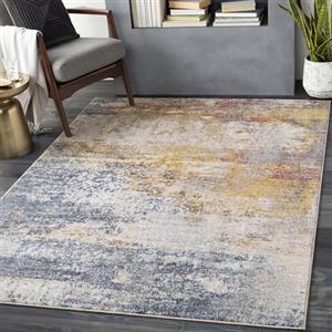 Livabliss Sarasota Tappeto Salotto Moderno Astratto Tappeto Soggiorno, Camera da Letto, Pranzo Moderni Tappeti Effetto Marmo, Morbido e Pelo Corto, Ampio 120x170 cm, Blu, Senape e Ruggine