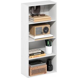 Furinno Basic Libreria a 4 Ripiani, Scaffale, Organizzatore, 7 x 17 x 35, Bianco