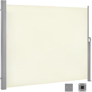 WOLTU Paravento Esterno, Tenda Laterale Retrattile, 180x350 cm, Frangivista, Protezione Solare & Antivento, per Giardino, Balcone, Terrazza, Patio, Crema