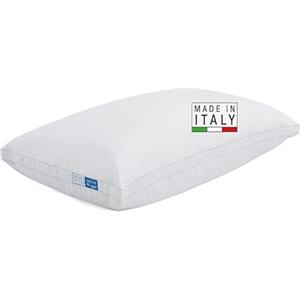DREAMIN'101 DREAMIN*101- Cuscino Letto Piuma d'Oca 50x80 Bruno Barbieri, Cuscino per Dormire Pancia Giù, Cuscini 100%Cotone OEKO-TEX Ipoallergenico Traspirante, Guanciale Soffice 10cm Imbottito Piumino Oca/Anatra