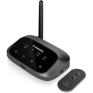 Avantree Oasis Plus 2 - Trasmettitore Bluetooth per TV con controllo del volume a distanza, supporta due cuffie, aptX‑Adaptive, passthrough soundbar, per TV con uscita ottica o AUX