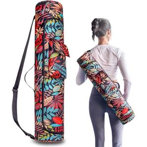 Aucuu Borsa per Tappetino Yoga, Borsa da Yoga Donna, Borsa Yoga Porta Tappetino con Tracolla Regolabile, Tappetino da Yoga con Scomparto Umido Tasca, per Pilates, Fitness, Yoga