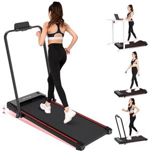CITYSPORTS Tapis roulant elettrico per la casa con inclinazione, Tapis roulant pieghevole fino a 12km/h, con schermo LED e pannello pulsante rapido, senza installazione (Black Red)