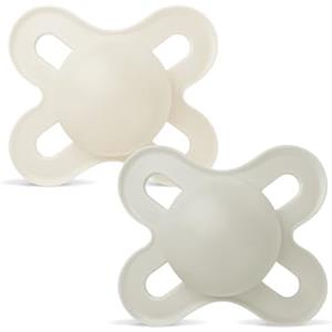 MAM Original Start Succhietto 0-2 Mesi (Set da 2), Ciuccio MAM 0-2 mesi con tettarella ortodontica in caucciù, Kit da 2 accessori neonato con porta ciuccio sterilizzatore, Beige/Neutro