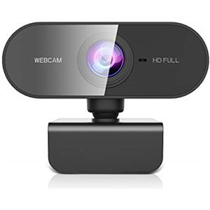 DDKJ Webcam Full HD 1080P con Microfono e Rotazione 360°, Telecamera PC per Videochiamate Zoom e YouTube USB Plug & Play Ideale per YouTube Streaming, Skype e Smart Working su Windows, Mac, Linux