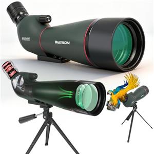 BOSTRON Cannocchiale 20-60x80, Telescopio Spotting Scope da Campo con Treppiede - Ottiche FMC e Prisma Porro HD, Cannocchiale con Adattatore Smartphone per Birdwatching, Tiro a Segno e Natura