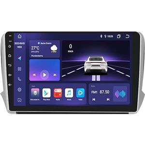 hizpo 10 pollici Android 13 Autoradio stereo Wireless CarPlay Android Auto per Peugeot 208 2008 2012-2018 Radio FM RDS GPS WiFi e 4G LTE Navigazione Bluetooth 8-Core 4G+32G Display meteo