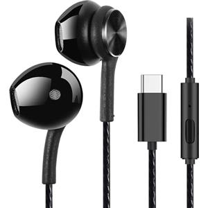 GUUVOR Auricolari Cablati USB Tipo C Confezione da 2, Cuffie In-Ear con Filo Controllo Multifunzione, Microfono Integrato, Bassi Potenti, per Smartphone USB C, Compatibile con Radio, Cellulare, Tablet