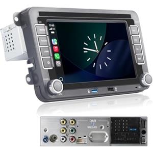 LXKLSZ Autoradio Linux per VW Golf 5 6 Passat Polo RCD330 con CarPlay Wireless e Android Auto, avvio in 2 secondi, comandi fisici tramite manopola, audio di livello OEM, Plug & Play Porta Quadlock