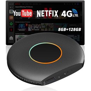 ATOTOSELECT Adattatore CarPlay Wireless, AI Box con 4G LTE | GPS | Full Android OS, AI Box Android Auto Wireless Compatibile con CarPlay e Android Auto Cablati, Supporto per YouTube/Netflix/Tik Tok,CB6B