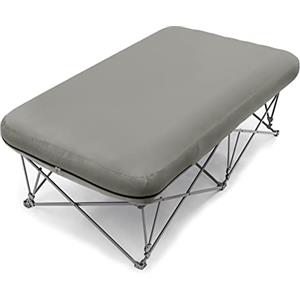 KAMPKEEPER Lettino da campeggio doppio, lettino da campeggio per adulti con materasso gonfiabile e borsa per il trasporto, Senza pompa (Grigio, 180×100×60cm)