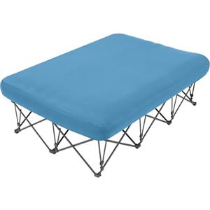 KAMPKEEPER Lettino da campeggio doppio, lettino da campeggio per adulti con materasso gonfiabile e borsa per il trasporto, Senza pompa (Blu, 200×150×58cm)