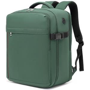 KONO Zaino 40x30x20 Ryanair Bagaglio a Mano 24L, Zaino da Viaggio Aereo Multitasche Compatto Leggero Impermeabile con Scomparto Laptop 15.6 Pollici per Uomo Donna Viaggi Weekend (Verde, 40x30x20cm)