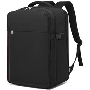 KONO Zaino 40x20x25 Ryanair Bagaglio a Mano 20L, Zaino da Viaggio Aereo Compatto Leggero Impermeabile con Scomparto Laptop 15.6 Pollici per Uomo Donna Viaggi Brevi (Nero, 40x25x20cm)