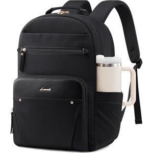 LOVEVOOK Zaino Donna, Impermeabile Zani porta PC 15.6 Pollici Zainetto da Lavoro, Elegante Zaino Computer Laptop Backpack da Università Viaggio Ufficio Scuola, Nero