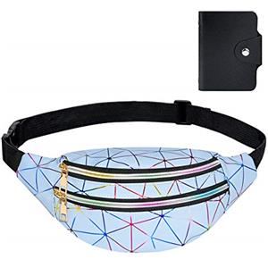 Flintronic Marsupio da Donna, Impermeabile Regolabile Moda Lucidi Marsupio Donna per Running Viaggio Campeggio Escursionismo Ciclismo (1 Porta Biglietti da Visita Incluso)