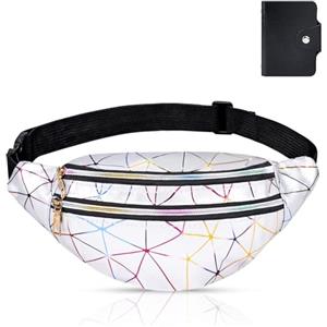 Flintronic Marsupio da Donna, Impermeabile Regolabile Moda Lucidi Marsupio Donna per Running Viaggio Campeggio Escursionismo Ciclismo (1 Porta Biglietti da Visita Incluso)