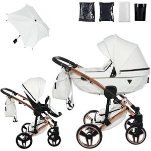Junama Passeggino TRIO Diamond S Class 01 Bianco e Rame - 2in1 3in1 4in1 + ombrellino (2 in 1)
