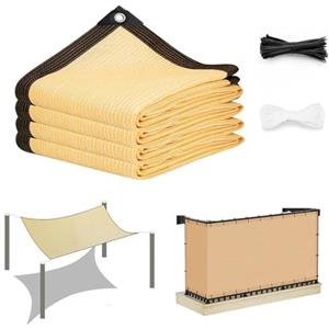 Generic Vela Ombreggiante 2x2 3x3 3x4 3x5 4x4 5x5,Tenda A Vela Rettangolare Beige,Tenda A Vela Parasole Esterno, Antistrappo Telo Ombreggiante con Occhielli per Giardino Balcone Terrazza(2x2.5m(6.6x8.2ft))