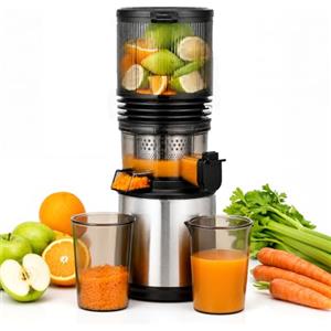 AMZCHEF Estrattore Frutta e Verdura, Frutta Intera Senza Taglio con Bocca XXL da 158 mm, Facile da Pulire, Alta Resa del Succo, Estrattore a Freddo Silenzioso 45 dB, Ideale per Colazione e Famiglia