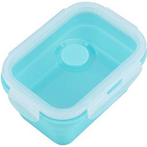 ZASCHMOY Box da Pranzo in Silicone Pieghevole per il Pranzo a Microonde per Alimenti Sicuri Contenitore Rosa 350ml | Scatola Alimentare in Silicone Portatile Design Non Tossico e Risparmio Spaziale