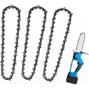 SEASJHBAY Catena per motosega da 15,2 cm, 37 maglie, passo 1/4, per mini sega elettrica, potatura da giardino, legna da ardere e fai da te, compatibile con modelli compatti
