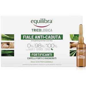 equilibra Capelli, Fiale Anti-Caduta Fortificanti, per Aiutare a Prevenire e Rallentare la Caduta dei Capelli e per Fortificare la Capigliatura, a Base di Aloe Vera e Olio di Argan, 10 Fiale da 8 ml