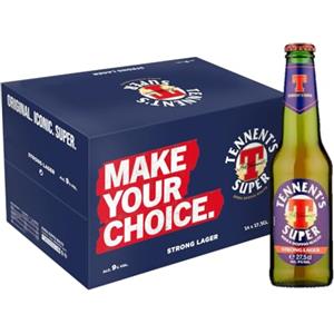 Tennent's Tennent's Super Birra Bottiglia, Pacco da 24 x 27.5 cl