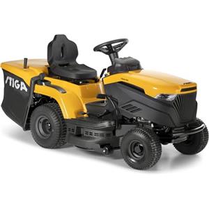 STIGA Estate 384 Trattorino tagliaerba 432cc con trasmissione idrostatica, Piatto da 84 cm, Sacco di raccolta da 240 litri, Kit mulching incluso