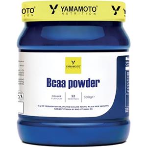 YAMAMOTO NUTRITION BCAA 2:1:1 300 gr, Integratore Alimentare di Aminoacidi Ramificati Fermentati con Vitamina B1 e B6, Integratore per Sportivi BCAA POWDER, Gusto Arancia