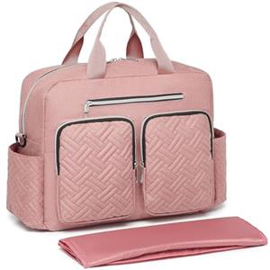 KONO Borsa Fasciatoio Passeggino Neonato, Grande Capacità e Impermeabile con Fasciatoio Portatile e Ganci Passeggini, Leggera per Viaggi Ospedale Parto Aereo, Ideale per Mamma e Papà
