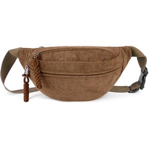 Aucuu Marsupio Donna Uomo, Marsupio in Velluto a Coste, Pratica Borsa a Fascia, Marsupi con Cinturino Regolabile