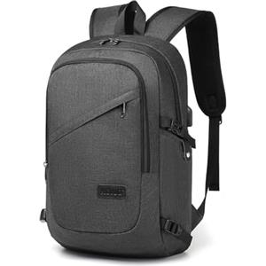 KONO Zaino Porta PC Antifurto 15.6 Pollici, con Lucchetto Rimovibile, per Università, Lavoro e Viaggi, Zaino Aereo Uomo/Donna (Grigio Scuro)