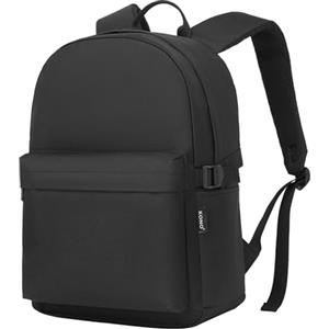 KONO Zaino Scuola, Zaino Uomo Donna Porta PC 15.4 Pollici, Zaino Università Lavoro, Zaino Casual Leggero per Viaggio e Tempo Libero (Nero)
