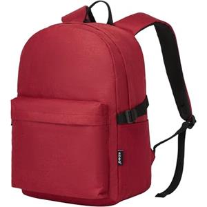 KONO Zaino Scuola, Zaino Uomo Donna Porta PC 15.4 Pollici, Zaino Università Lavoro, Zaino Casual Leggero per Viaggio e Tempo Libero (Rosso)