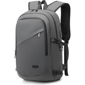 KONO Zaino Porta PC Antifurto 15.6 Pollici, con Lucchetto Rimovibile, per Università, Lavoro e Viaggi, Zaino Aereo Uomo/Donna (Grigio-A)